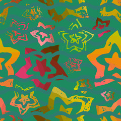 Seamless pattern with textured flowers