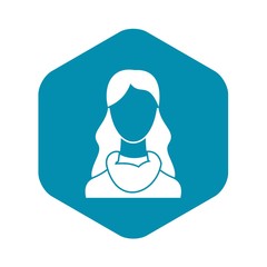 Woman icon in simple style isolated on white background