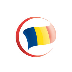 Romania flag, vector illustration on a white background