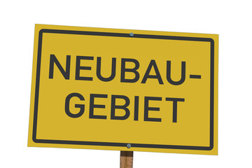 Neubaugebiet, Holztafel