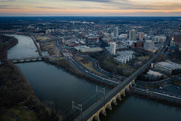 Fototapeta premium Aerial of New Brunswick Sunset