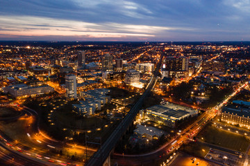 Aerial of New Brunswick Sunset