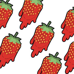 pattern strawberry dripping isolated icon