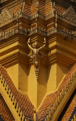 d&eacute;tail d'architecture du Palais Royal &agrave; Phnom Penh au Cambodge