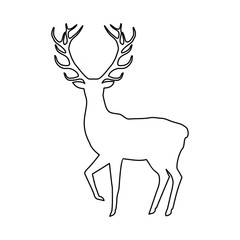 Silhouette of a horned deer