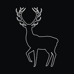 Silhouette of a horned deer