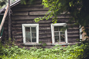 Old karelian house in village