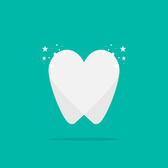 Tooth logo clean with shadow, dental clinic