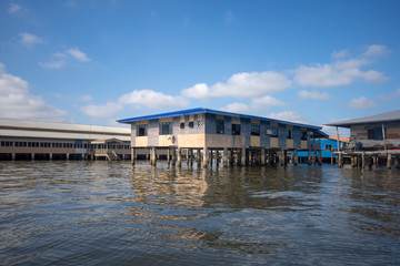 Naklejka premium The river village of Kampong Ayer in Bandar Seri Begawan, Brunei.