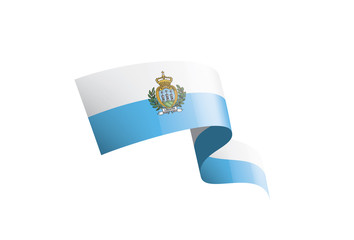 San Marino flag, vector illustration on a white background