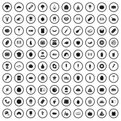 100 favorite food icons set in simple style for any design vector illustration