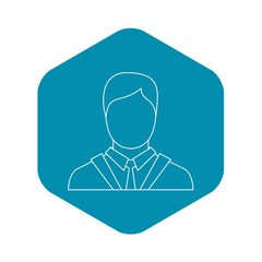 Man icon. Outline illustration of man vector icon for web