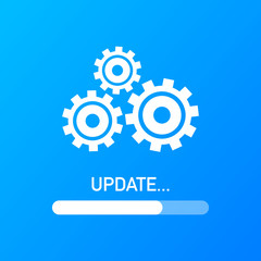 System software update or upgrade. Banner new update, Badge, sign. Vector illustration.
