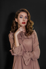 Fototapeta premium girl on black background