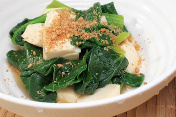 小松菜と豆腐のお浸し