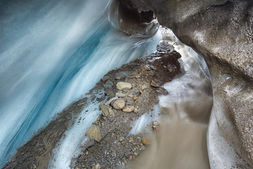 Arctic Ice Cave glacier explore, Svalbard, Norway