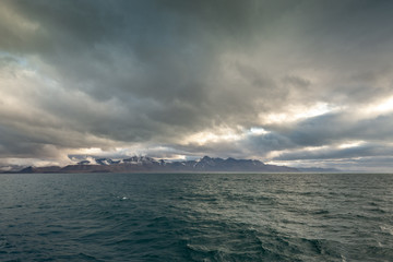 Arctic landscape in Svalbard during autumn. Norway