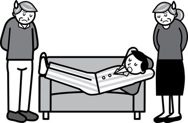 フリーターの息子に困る老夫婦