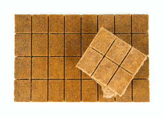 wood kindling briquettes isolated on white