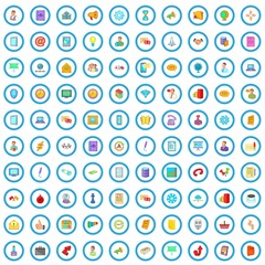 100 business strategy icons set in cartoon style for any design vector illustration