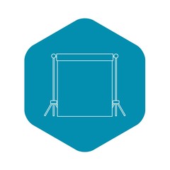 Backdrop stand with backdrop icon. Outline illustration of backdrop vector icon for web