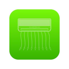 Conditioner icon green vector isolated on white background