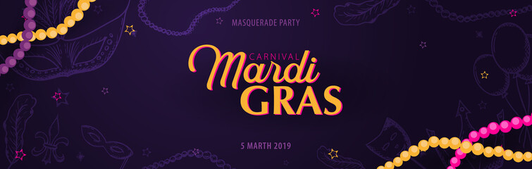 Mardi gras carnival party. Masquerade. Fat tuesday, festival. Vector illustration. © leo_d