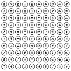 100 fire icons set in simple style for any design vector illustration