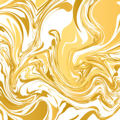 White and gold marble texture background. Liquid effect backdrop. Imitations of hand drawn acrylic painting. Marbling surface vector illustration. Easy to edit template for your design projects.