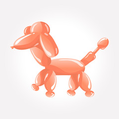 Dog of colorful round vector kids balloons.