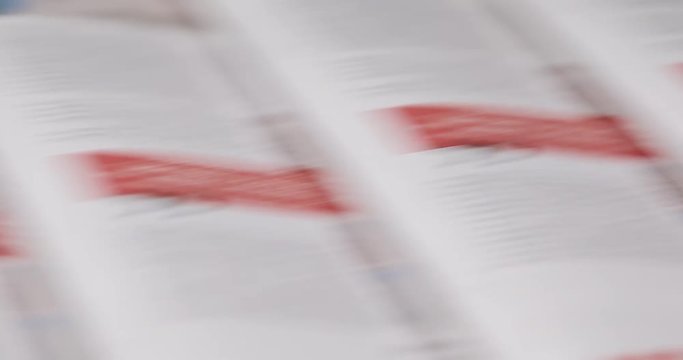 Newspapers, tabloids, print plant factory,magazine transports on conveyor belt line after printing units
