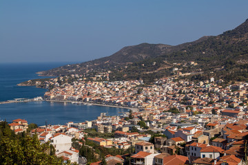 Fototapeta na wymiar bay of Vathy, capital of Samos