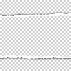 Torn, snatched piece of transparent paper. Vector template paper design.