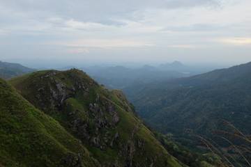 landscape with mountains and clouds
