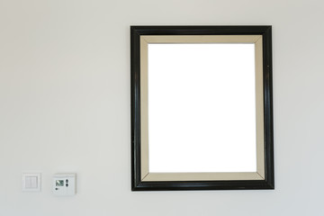 Black wooden photo frames mockup