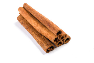 cinnamon sticks  isolated on white background