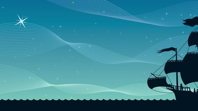 Ship Sailing Night