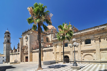 Obraz premium The Cathedral, Jerez de la Frontera, Cadiz Province, Andalucia, Spain, Western Europe.