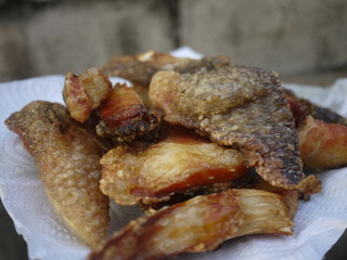 Crispy fried fish in a plate. Ready to serve a meal.