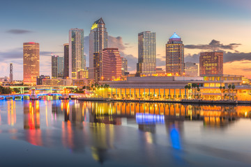 Fototapeta na wymiar Tampa, Florida, USA downtown skyline on the bay