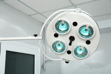 Powerful surgical lamps in modern operating room