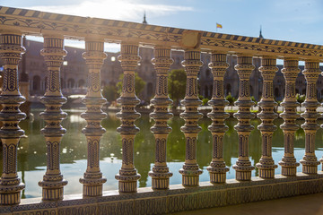 The beautifully painted ceramics found in the Plaza de España, Seville, Spain.