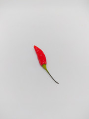 Organic red hot chili pepper isolated on white background