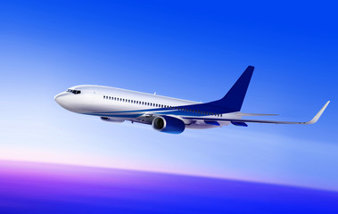 Fototapeta na wymiar passenger aircraft in beautiful sky