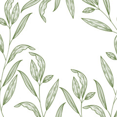 pattern flowers and leafs isolated icon