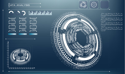 Futuristic future circle on a blue background. Tech infographic template design innovative concept background eps 