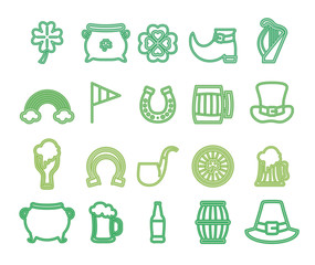 saint patricks day with neon icons