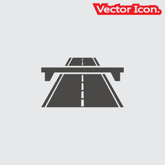 Motorway icon isolated sign symbol and flat style for app, web and digital design. Vector illustration.