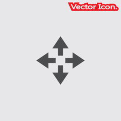 Fototapeta premium Move icon isolated sign symbol and flat style for app, web and digital design. Vector illustration.