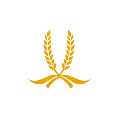 Wheat agriculture logo design vector icon